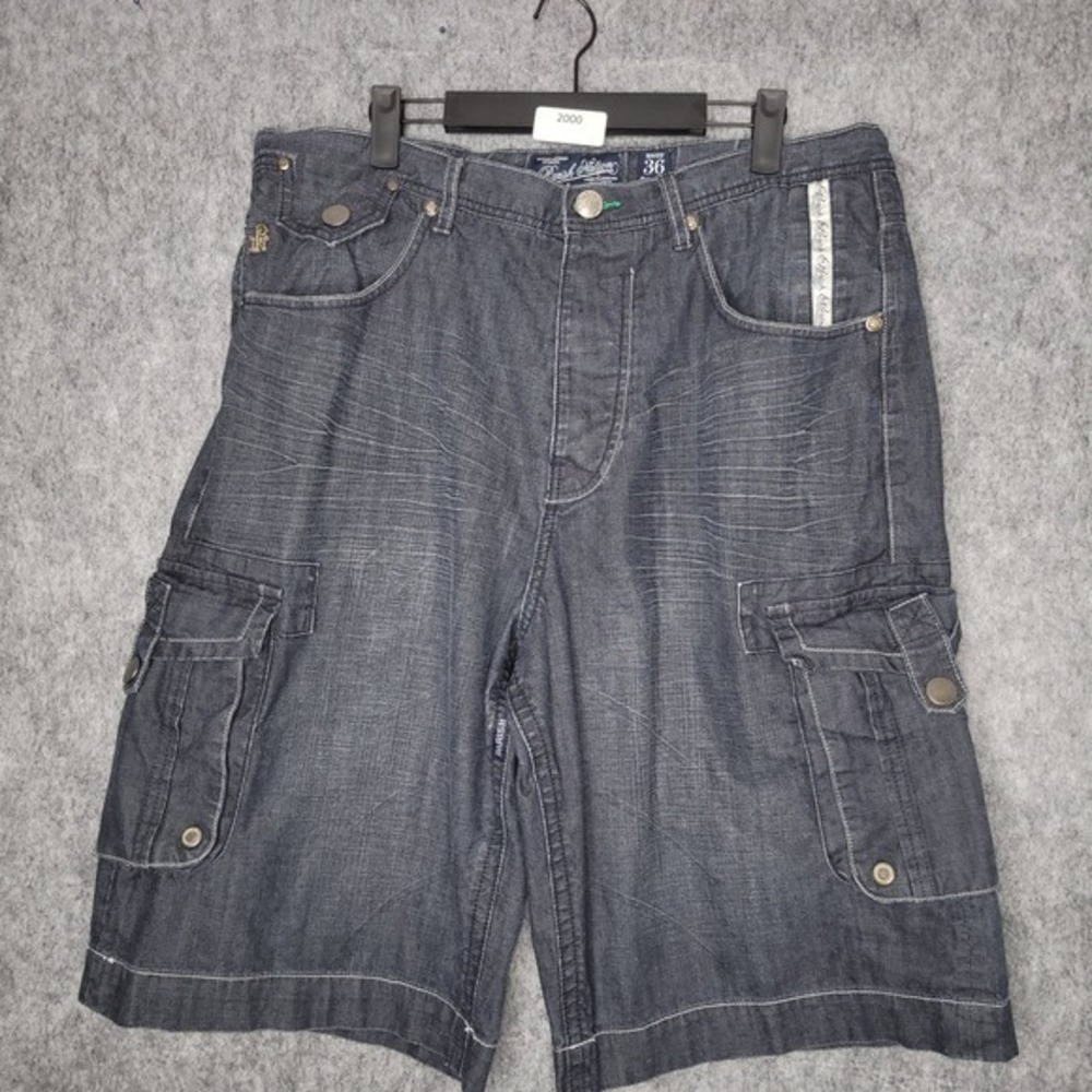 Vintage Y2K Parish Nation‎ Denim Jean Shorts Jorts Waist 36 Skater Baggy Cargo